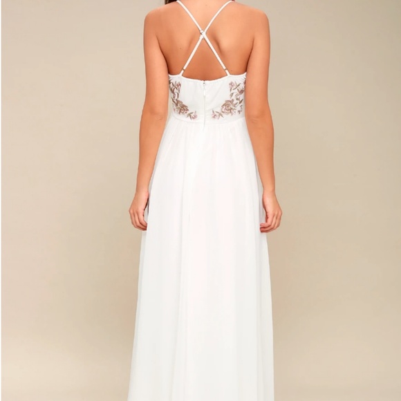 LULU'S PINK AND WHITE EMBROIDERED MAXI DRESS - Picture 3 of 8